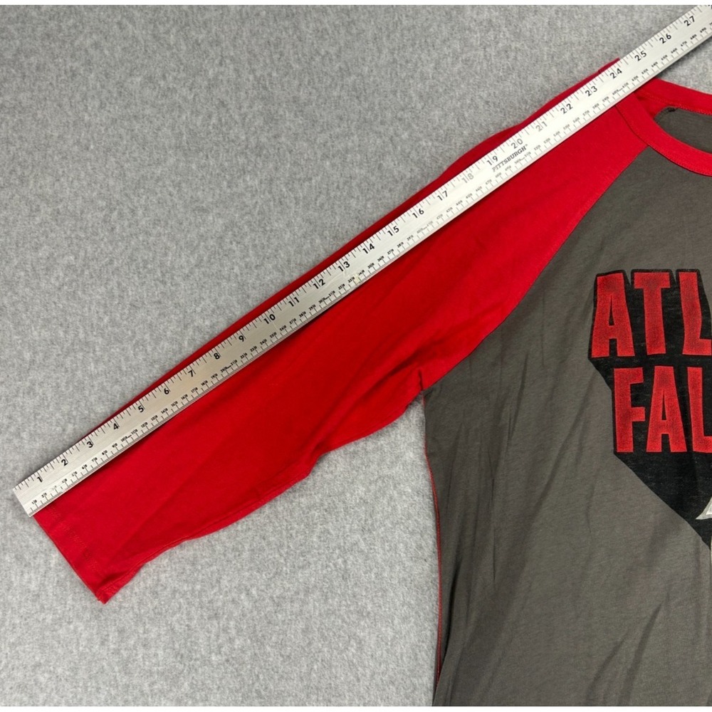 Women's '47 Brand Atlanta Falcons sz XL 3/4 Sleeve Raglan Shirt NFL NWT Gray Red - Picture 9 of 12